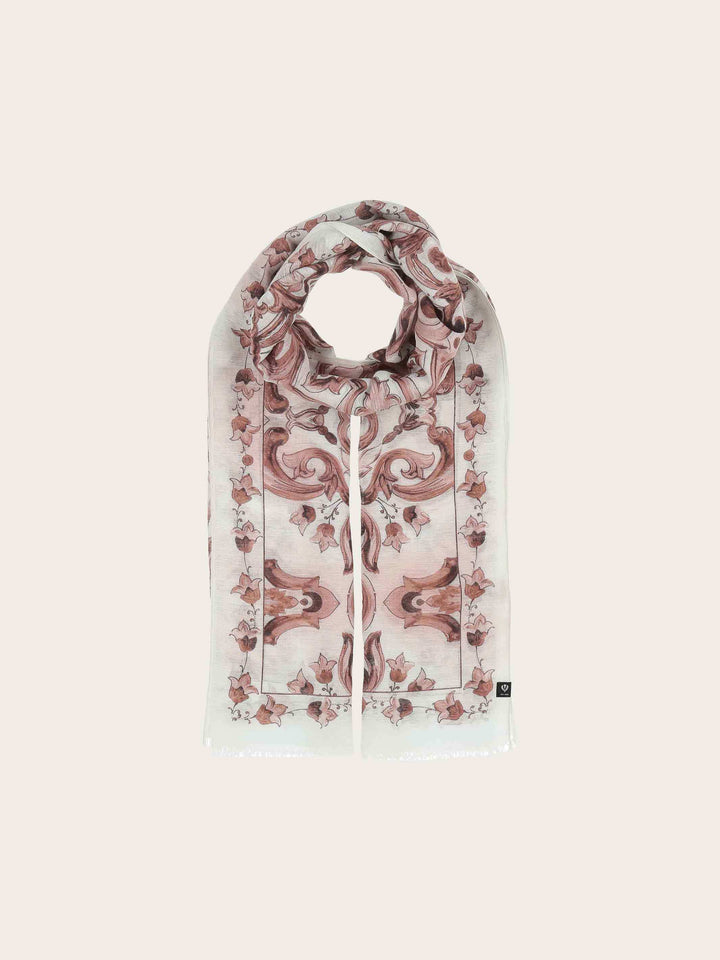 Schal mit Mosaik-Design in Hanfmischung