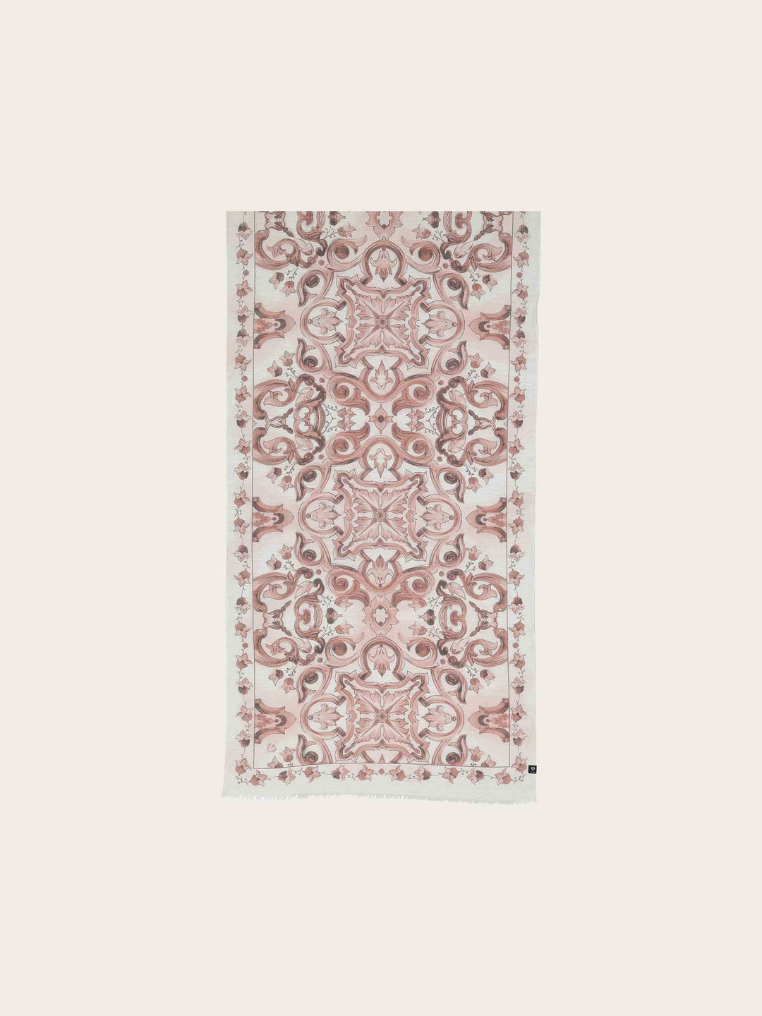 Schal mit Mosaik-Design in Hanfmischung