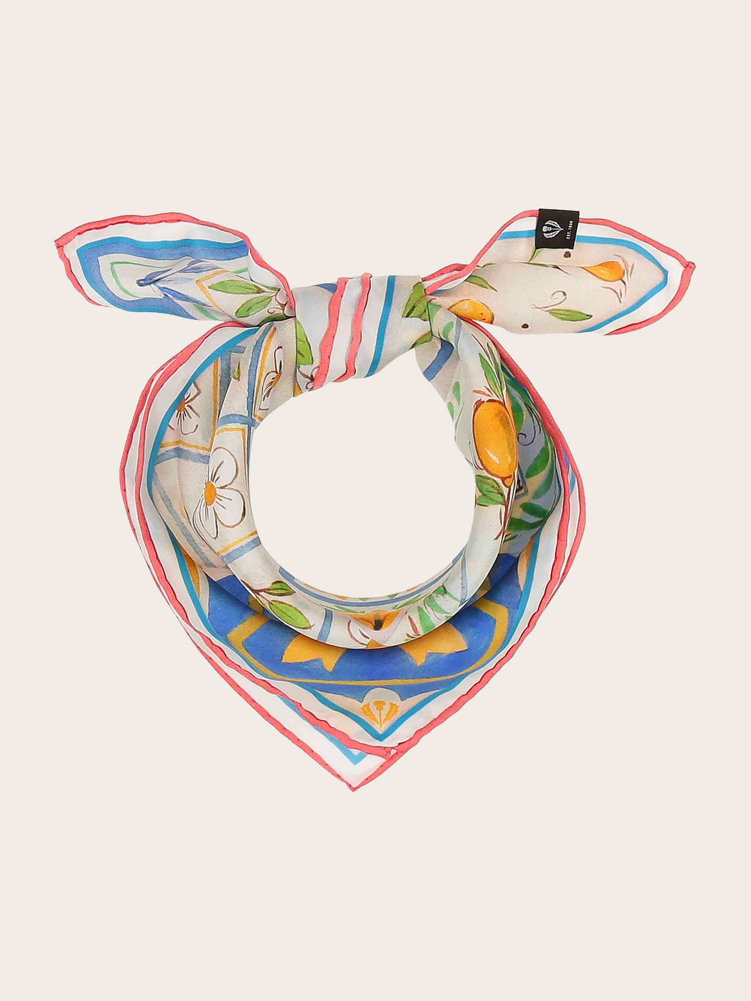 Seidentuch mit sommerlichem Zitronen-Design