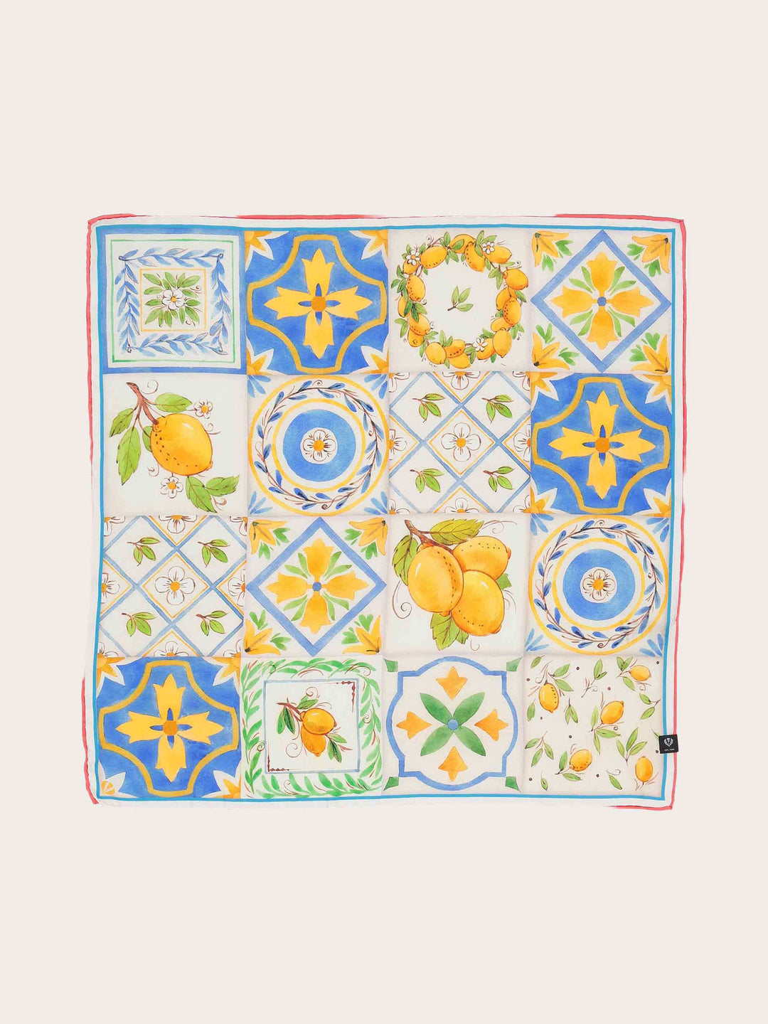 Seidentuch mit sommerlichem Zitronen-Design
