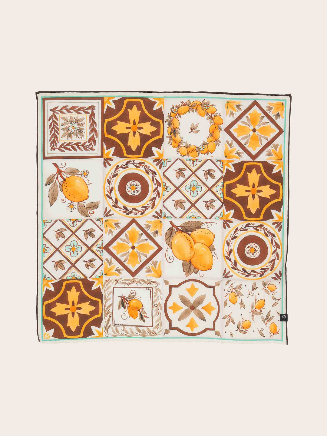 Seidentuch mit sommerlichem Zitronen-Design