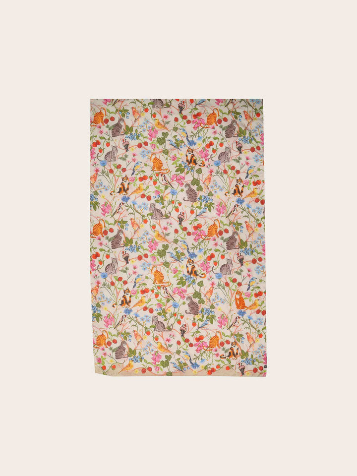 XL-Seidenstola mit Pflanzen- und Tier-Design - vielseitig tragbar