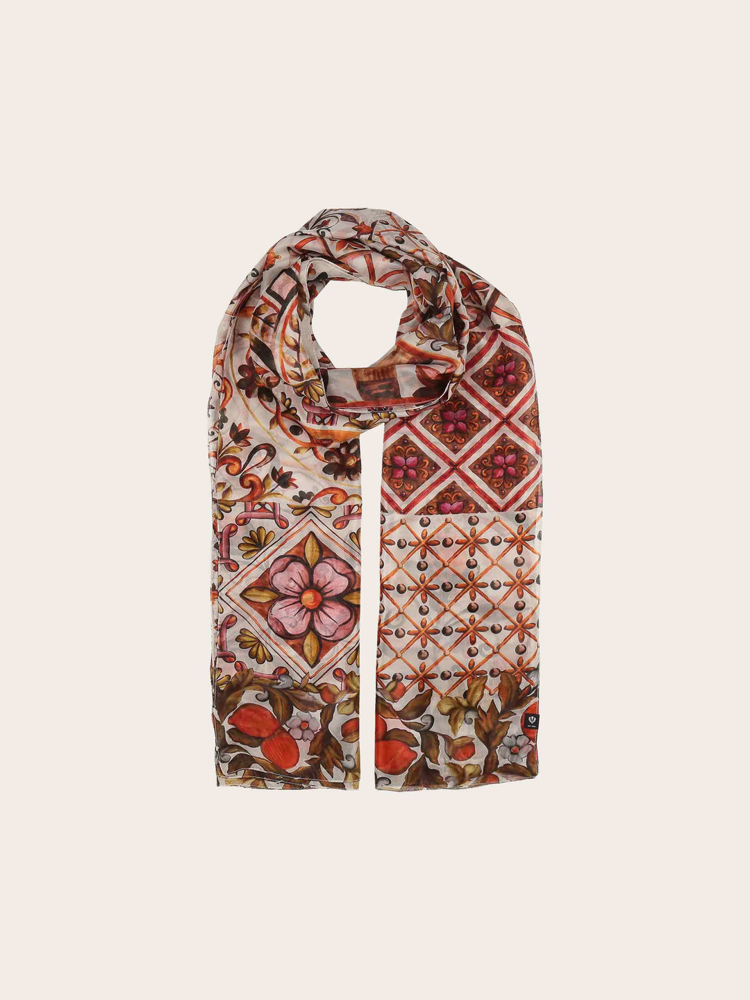 XL-Seidenstola mit Mosaik-Design - vielseitig tragbar