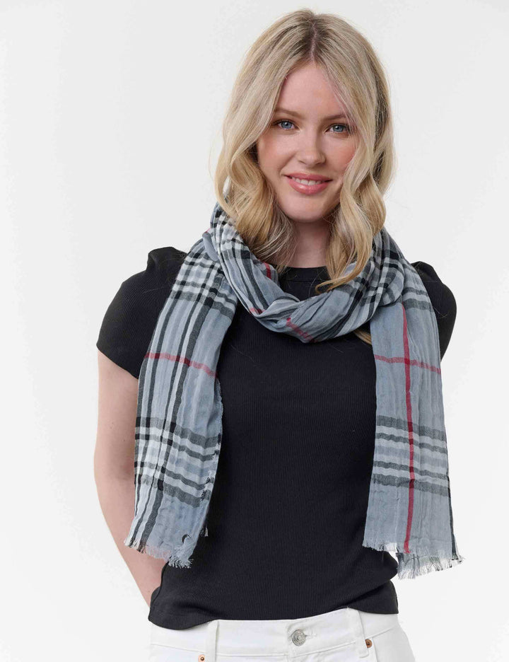 Leichter Schal mit FRAAS Plaid Karo in Krepp-Optik