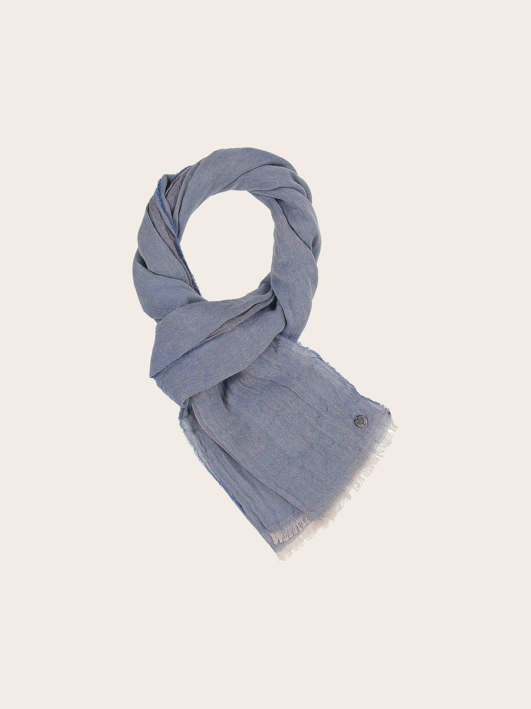 Leichter einfarbiger Schal in Krepp-Optik aus reiner Baumwolle