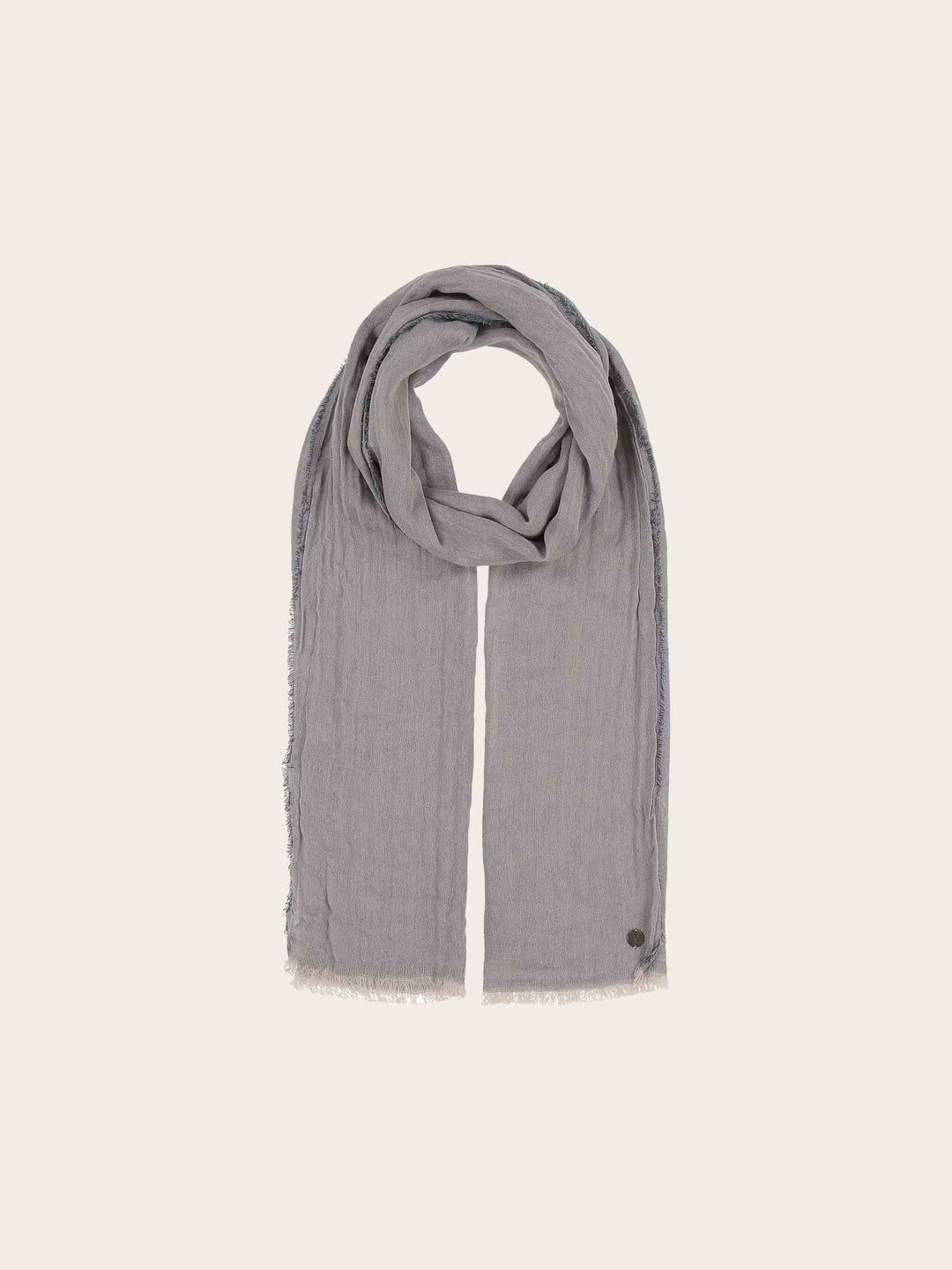 Leichter einfarbiger Schal in Krepp-Optik aus reiner Baumwolle