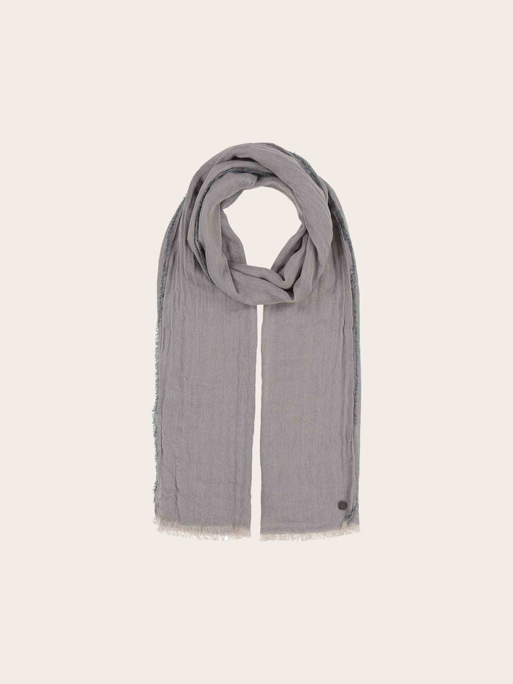 Leichter einfarbiger Schal in Krepp-Optik aus reiner Baumwolle