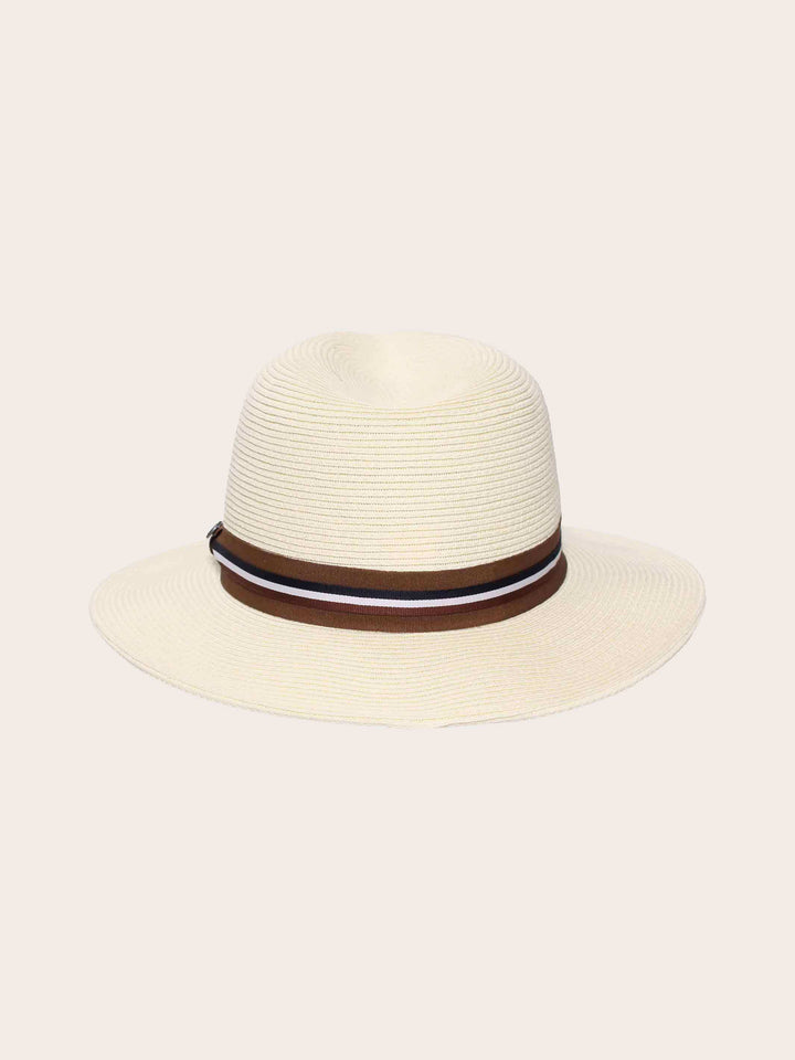 Einfarbiger bugatti Sommer-Fedora mit gewebtem Hutband