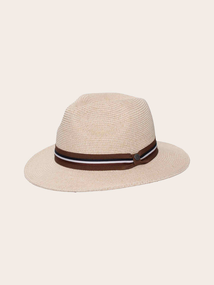 Einfarbiger bugatti Sommer-Fedora mit gewebtem Hutband