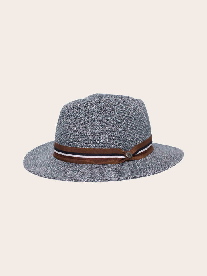 Einfarbiger bugatti Sommer-Fedora mit gewebtem Hutband