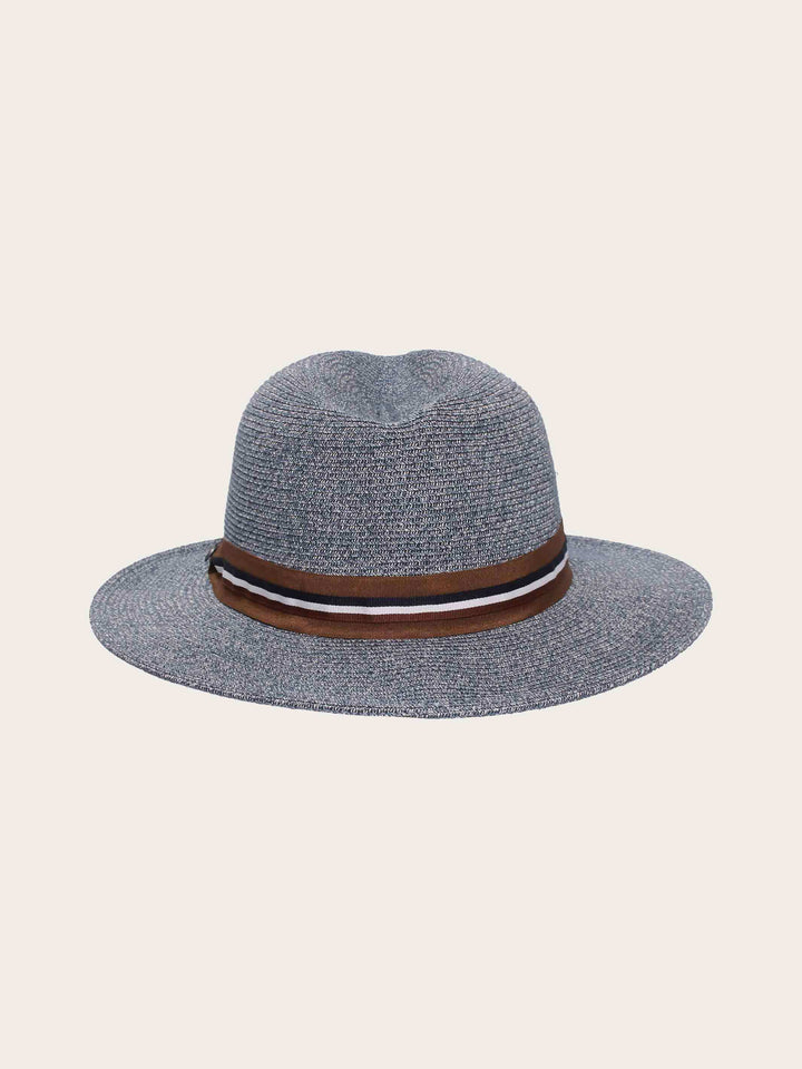 Einfarbiger bugatti Sommer-Fedora mit gewebtem Hutband