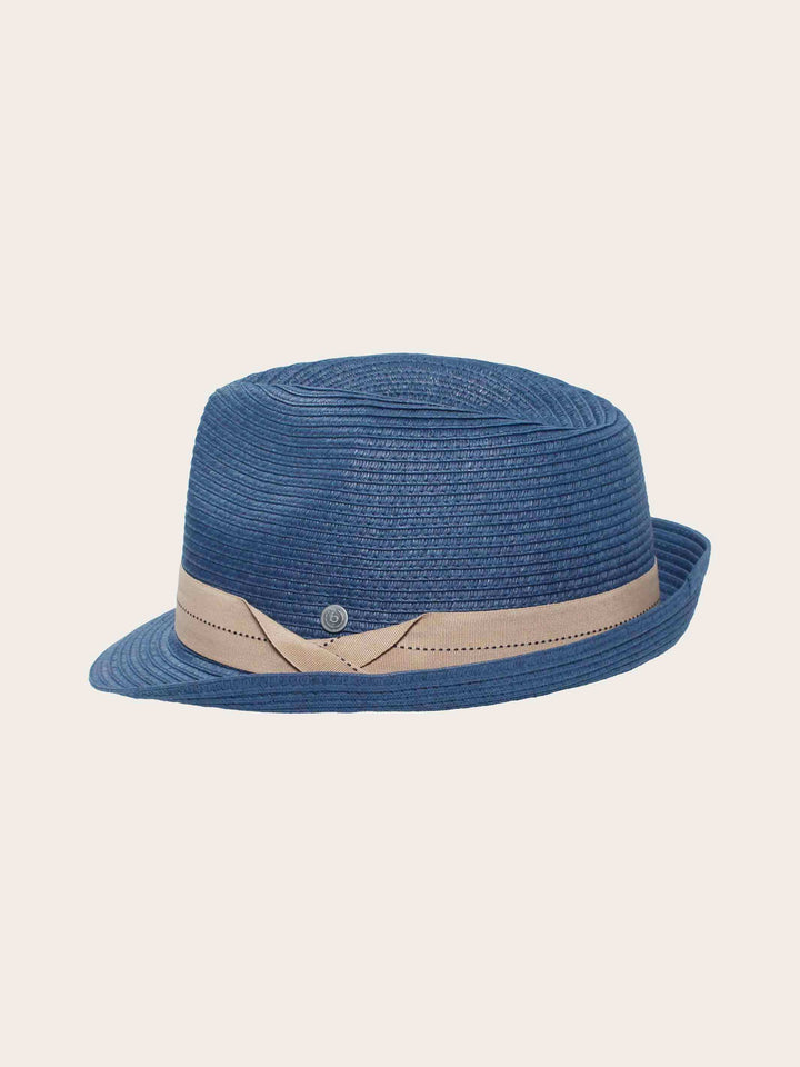Einfarbiger bugatti Trilby für den Sommer mit breitem Hutband