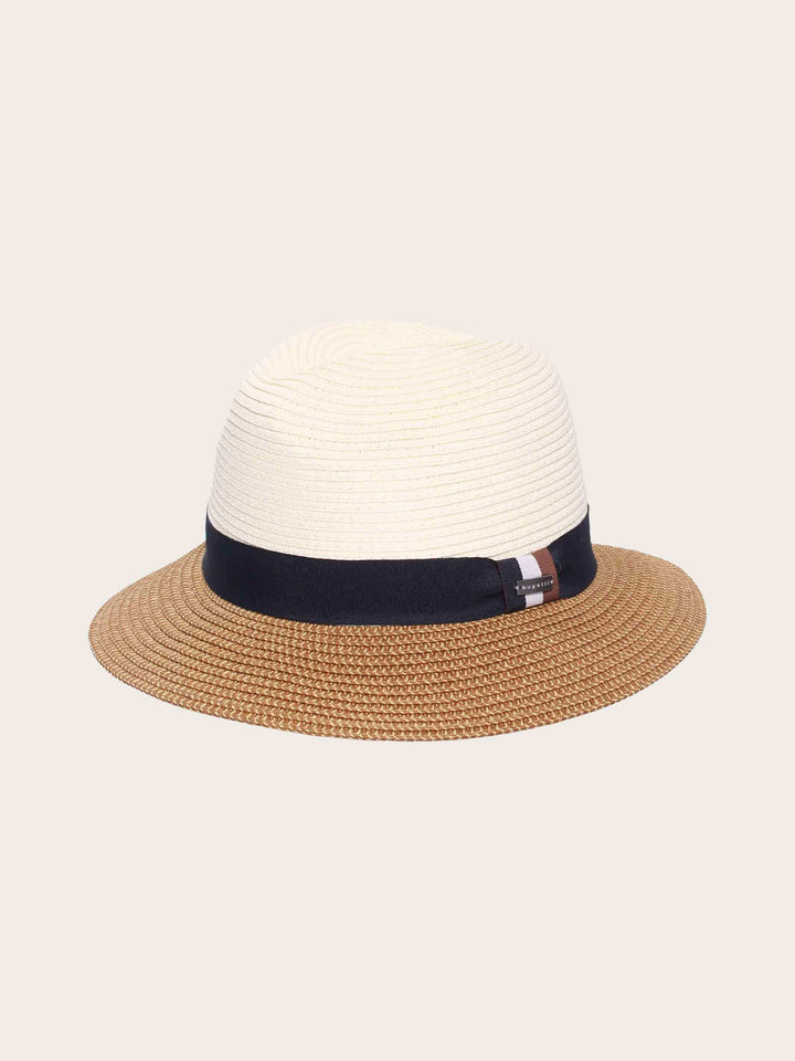 Zweifarbiger bugatti Sommer-Fedora mit Hutband