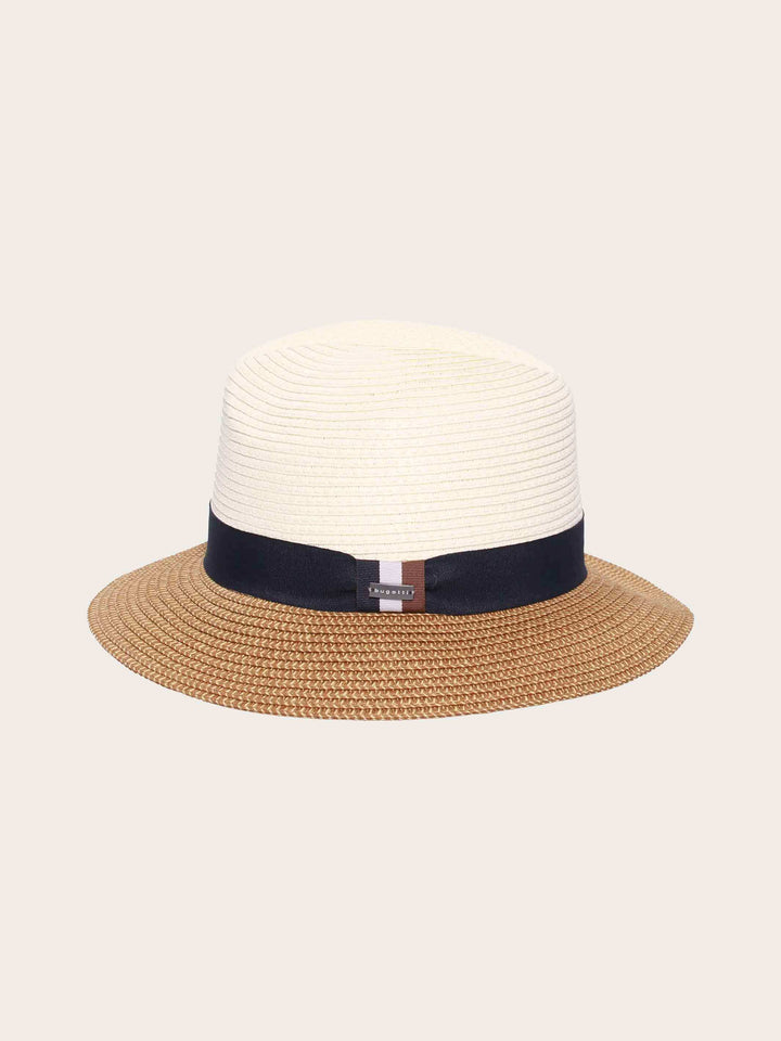 Zweifarbiger bugatti Sommer-Fedora mit Hutband