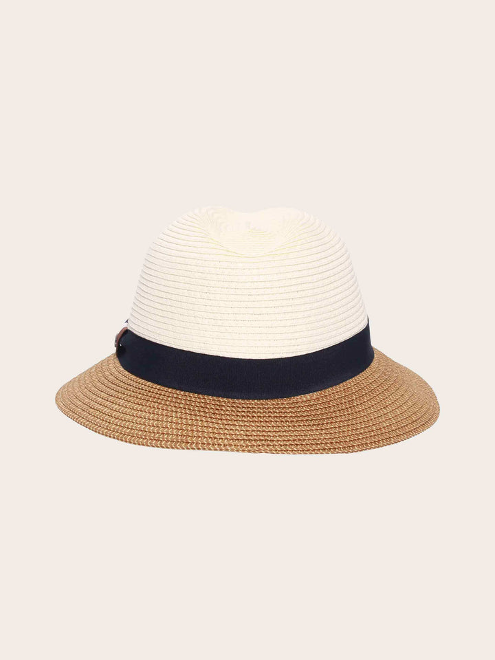 Zweifarbiger bugatti Sommer-Fedora mit Hutband