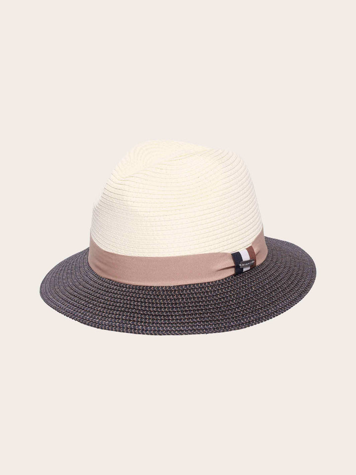 Zweifarbiger bugatti Sommer-Fedora mit Hutband