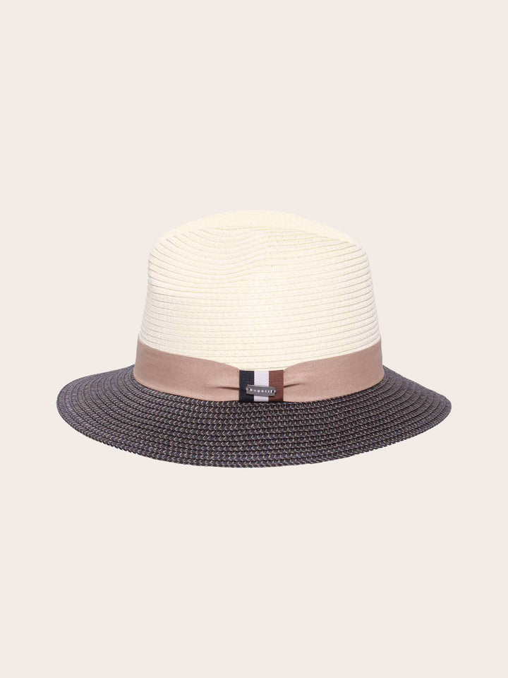 Zweifarbiger bugatti Sommer-Fedora mit Hutband