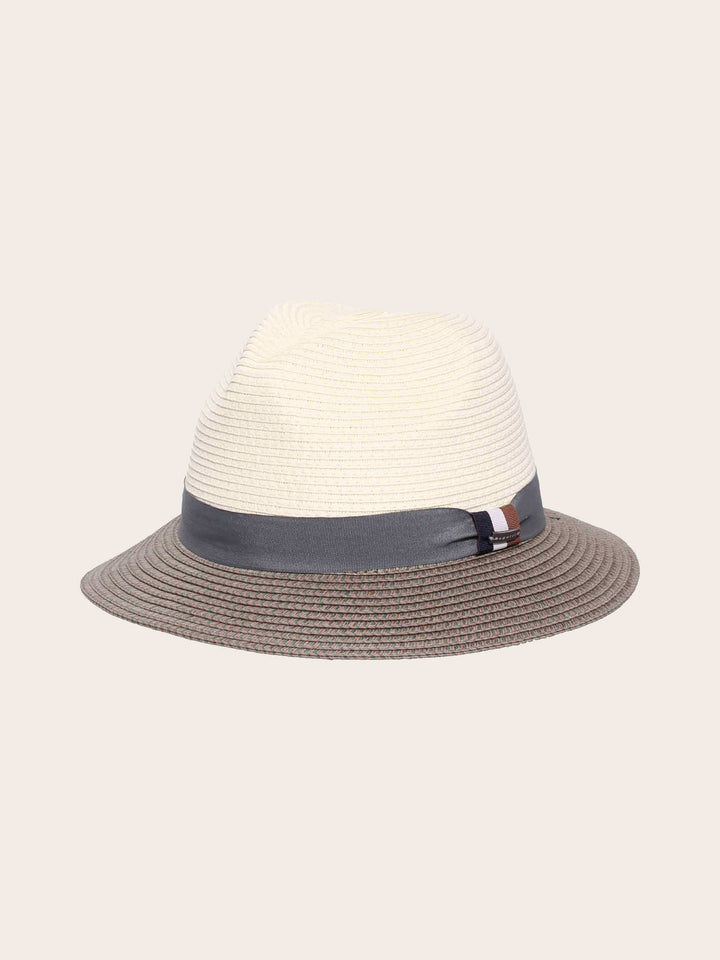 Zweifarbiger bugatti Sommer-Fedora mit Hutband