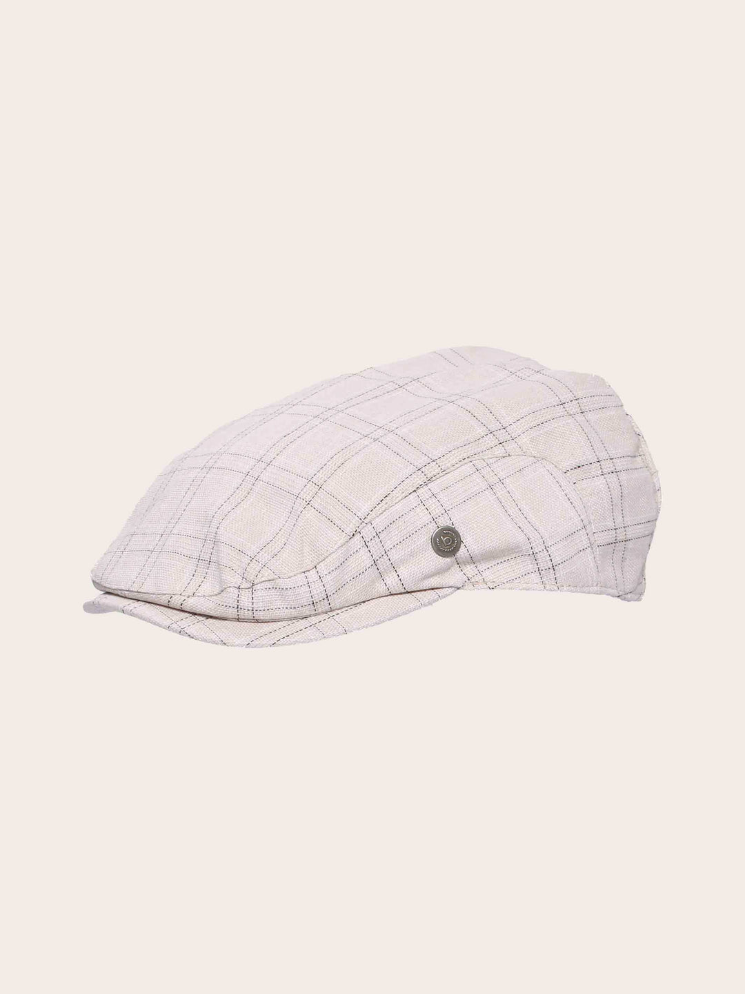 bugatti Flatcap mit Karomuster in Leinenmischung