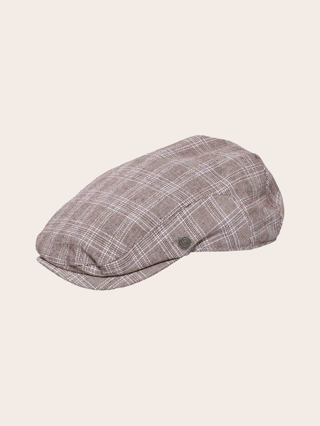 bugatti Flatcap mit Karomuster in Leinenmischung