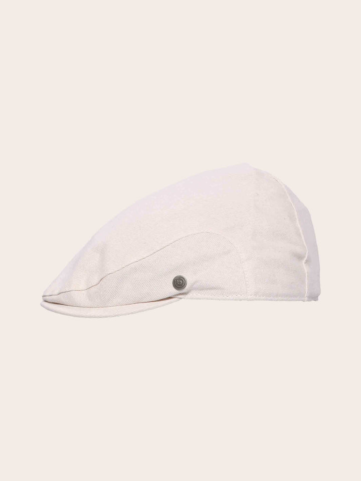Gestreifte bugatti Flatcap in Leinenmischung