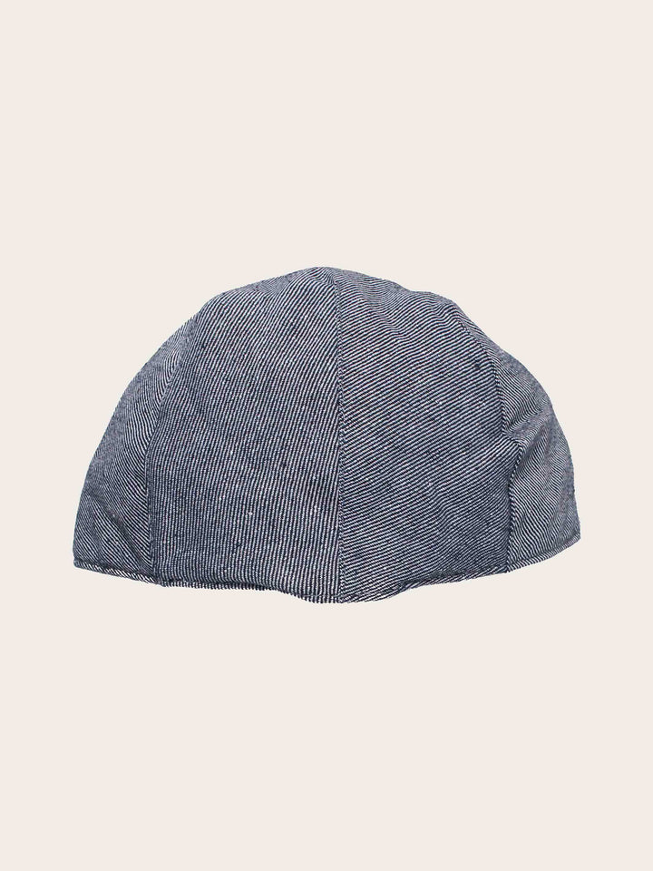 Gestreifte bugatti Flatcap in Leinenmischung
