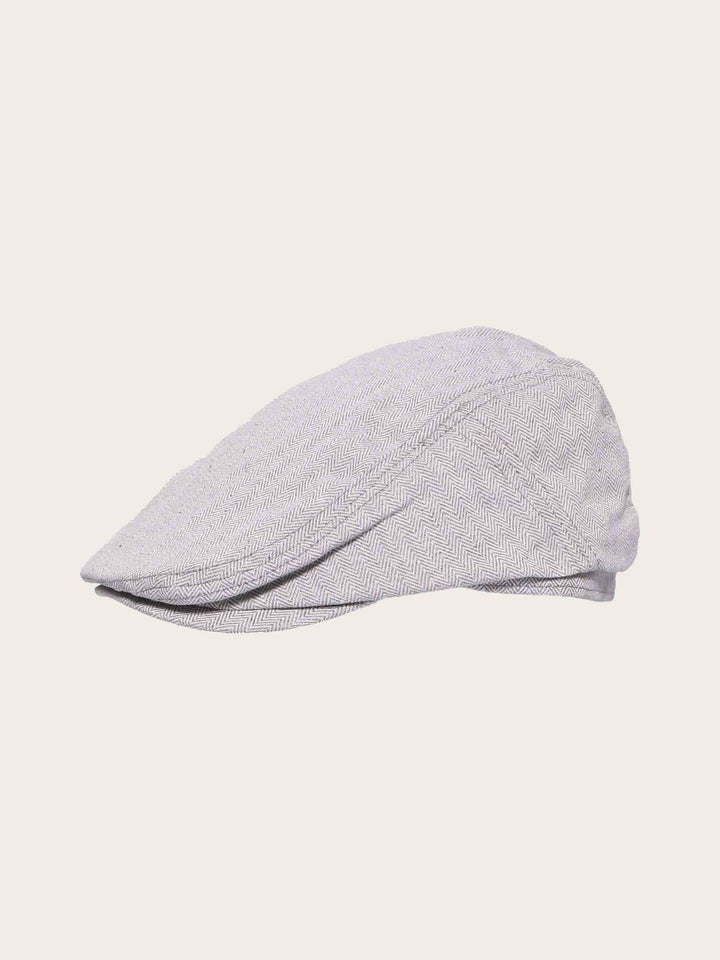 Flatcap mit Fischgrät-Design und bugatti-Stickerei