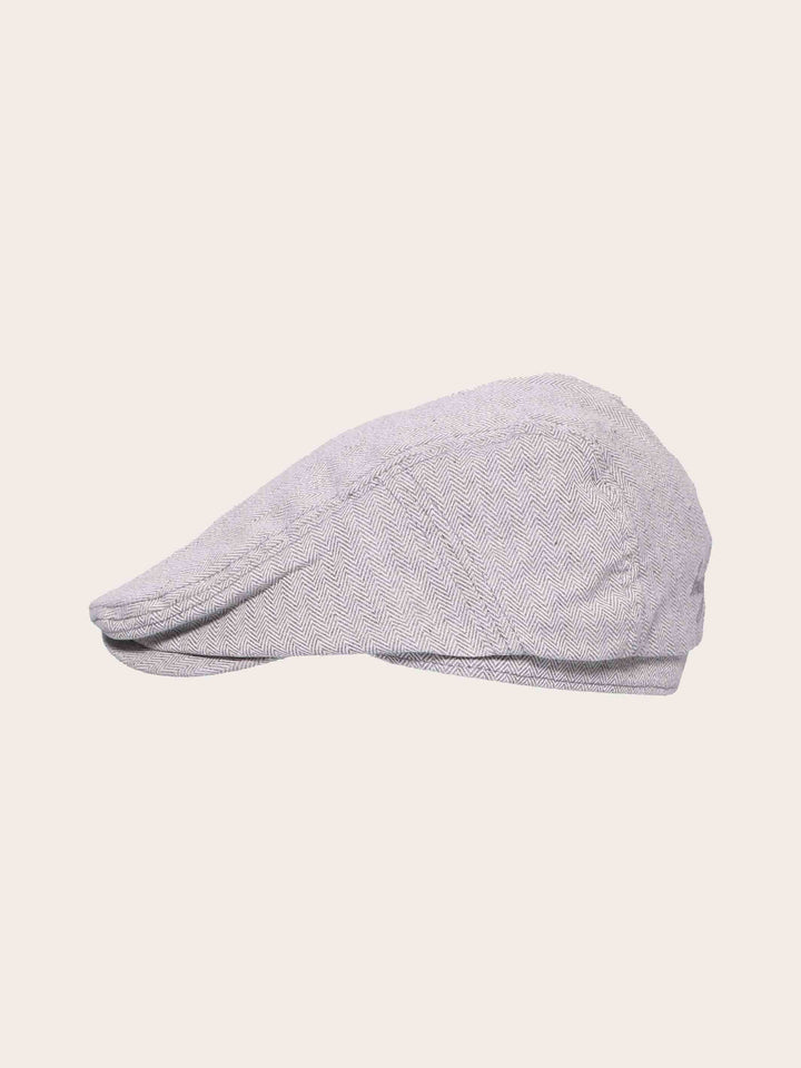 Flatcap mit Fischgrät-Design und bugatti-Stickerei