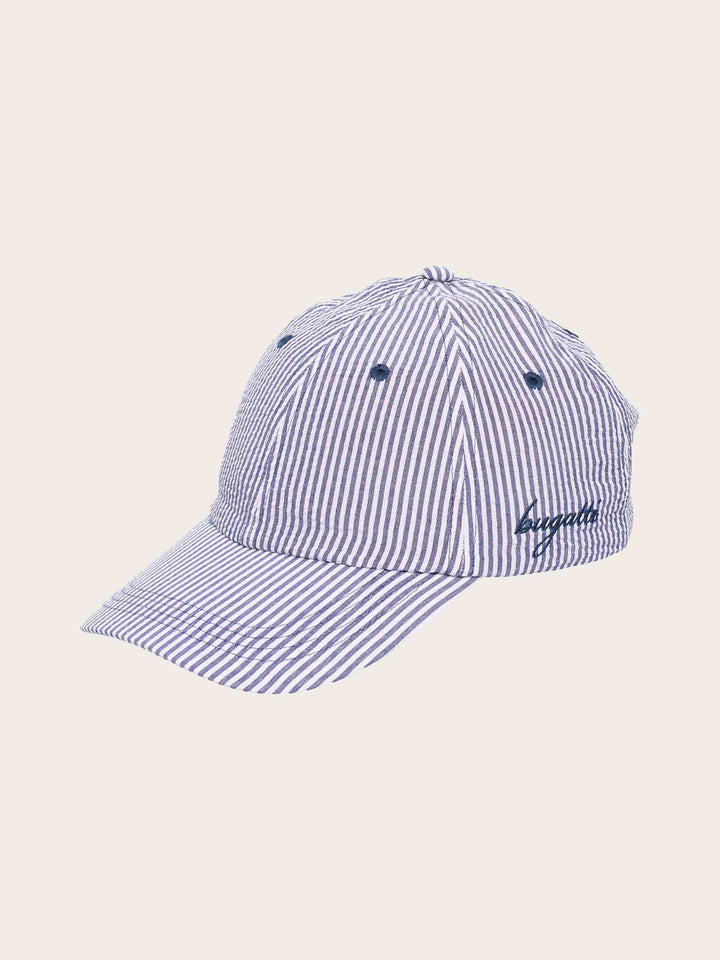 Gestreifte bugatti Basecap mit Seersucker-Effekt
