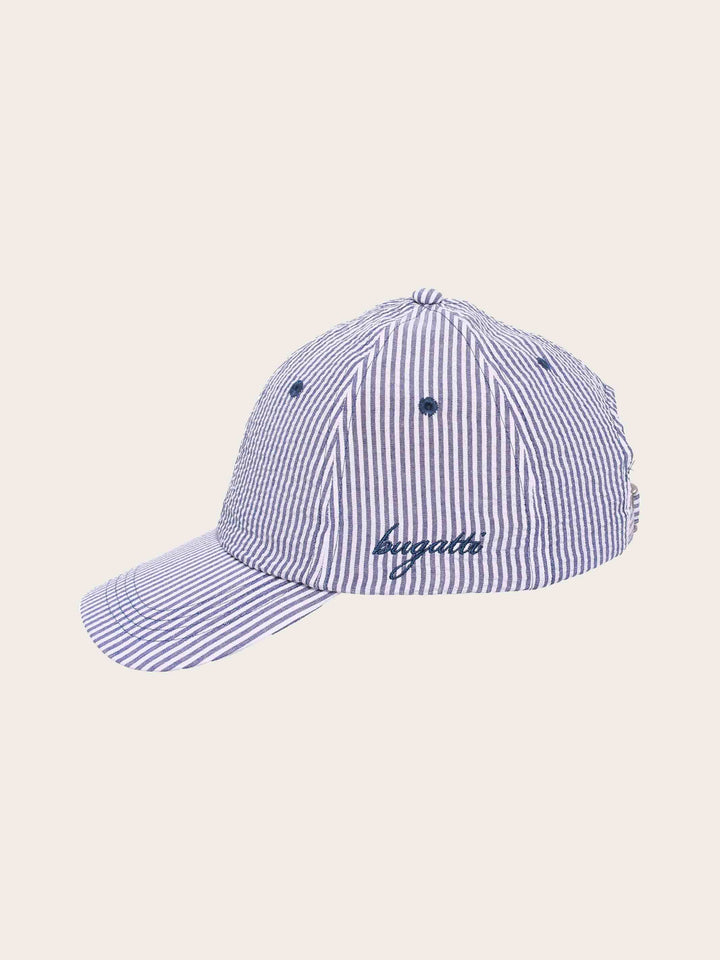 Gestreifte bugatti Basecap mit Seersucker-Effekt
