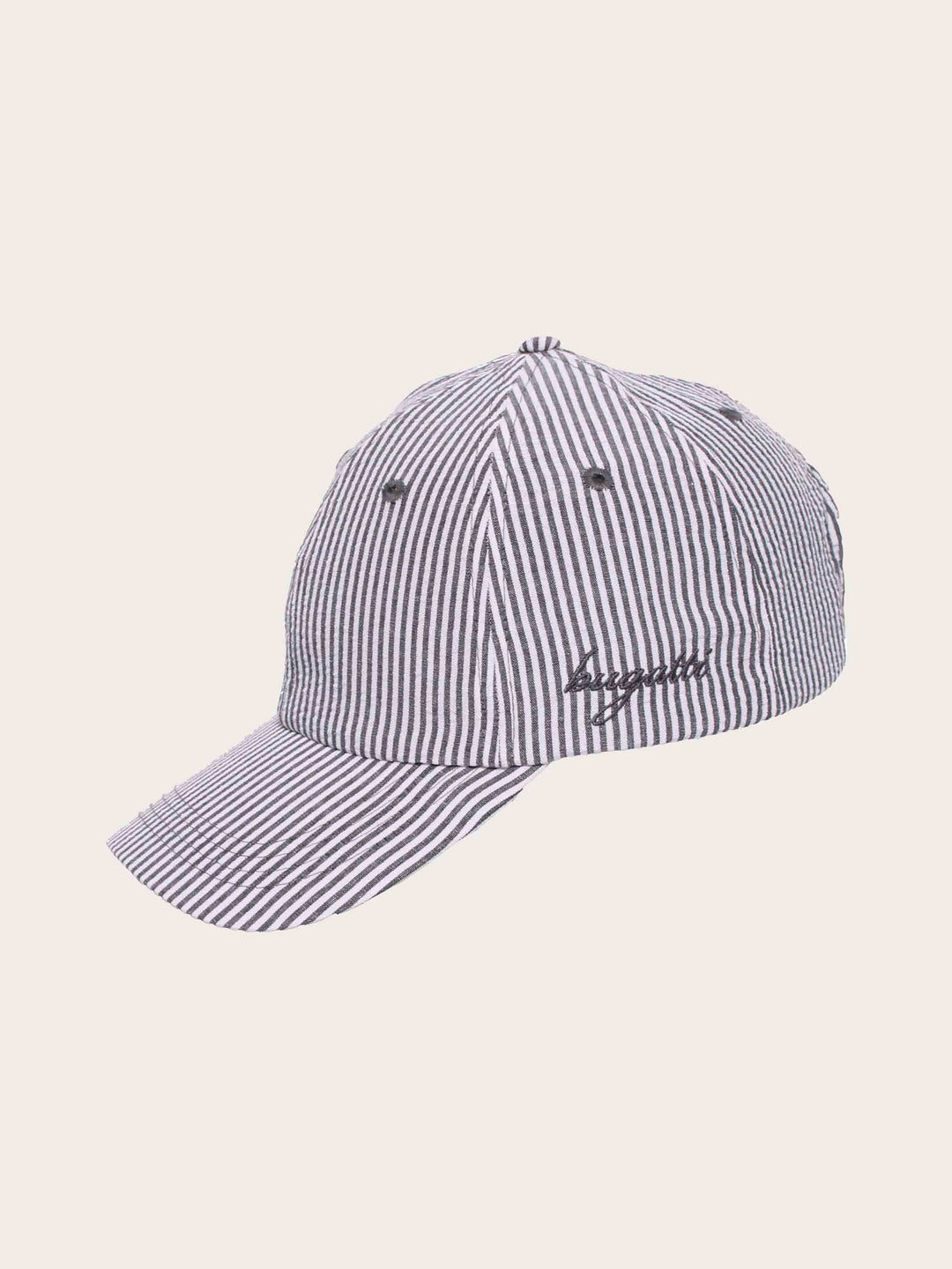 Gestreifte bugatti Basecap mit Seersucker-Effekt