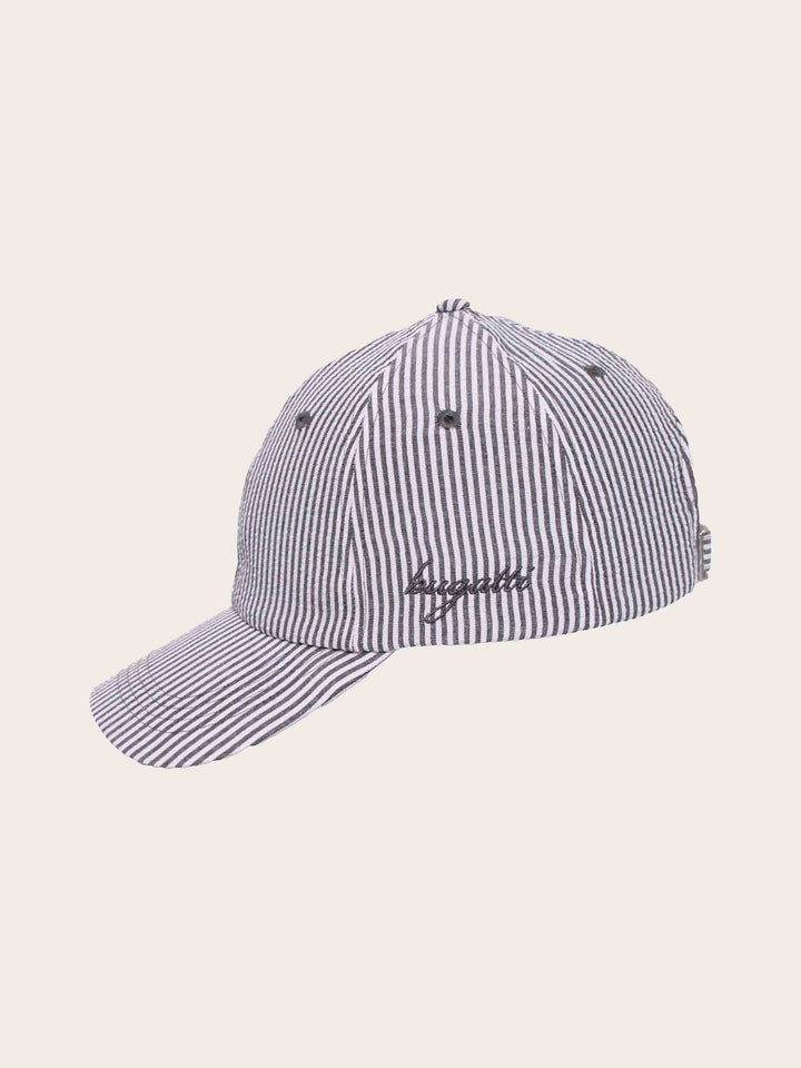 Gestreifte bugatti Basecap mit Seersucker-Effekt