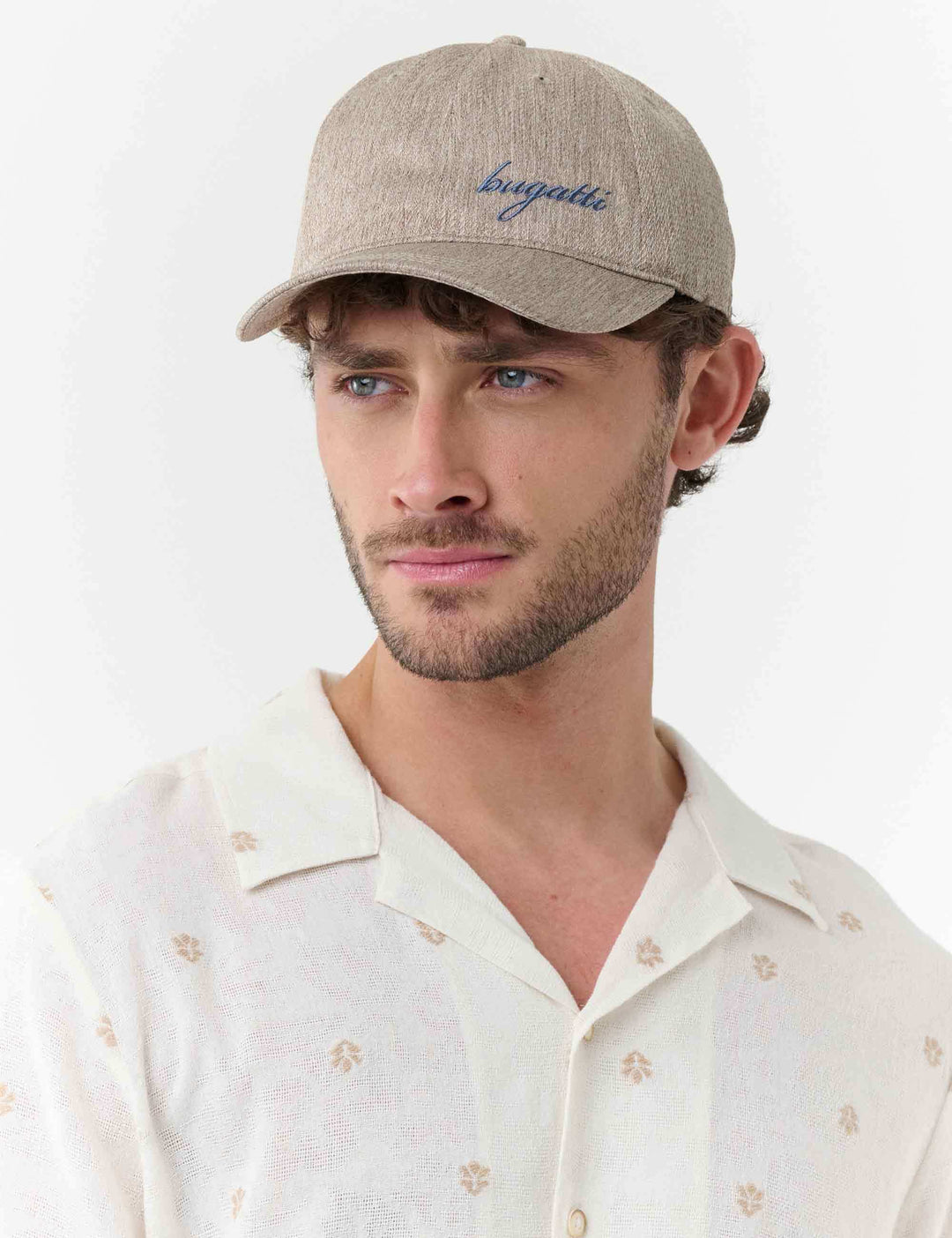 Basecap in Web-Optik mit gesticktem bugatti-Logo