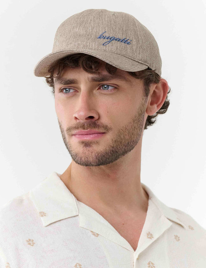 Basecap in Web-Optik mit gesticktem bugatti-Logo