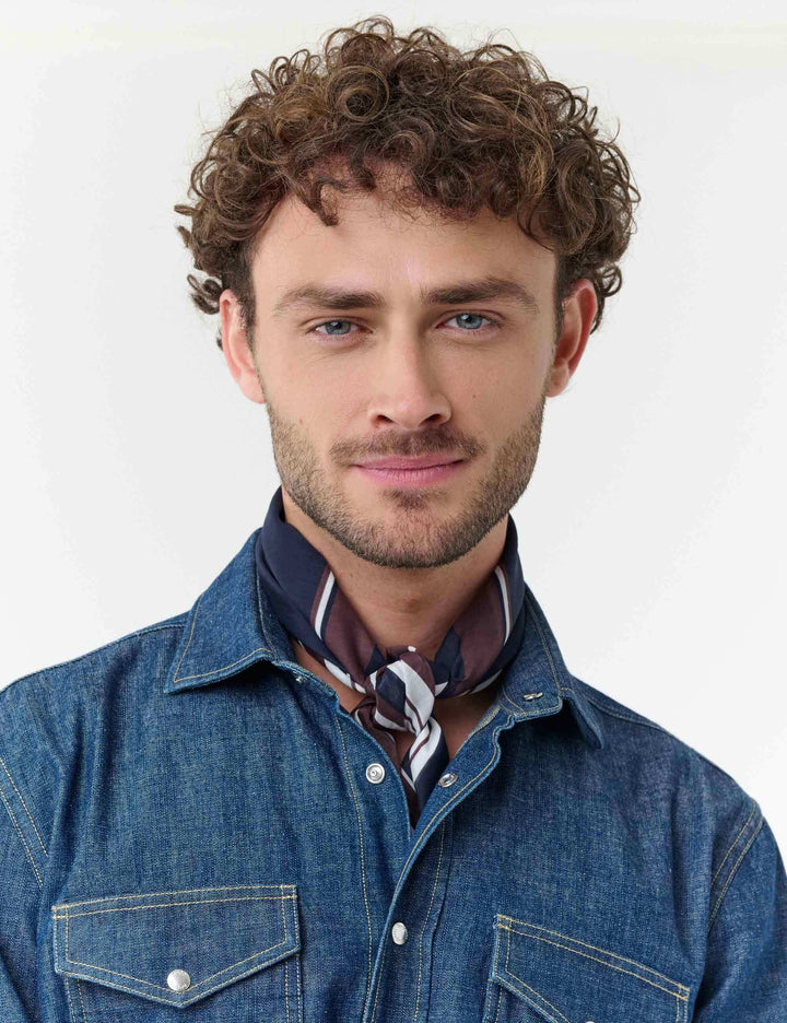 bugatti Halstuch mit geometrischem Muster aus reiner Baumwolle