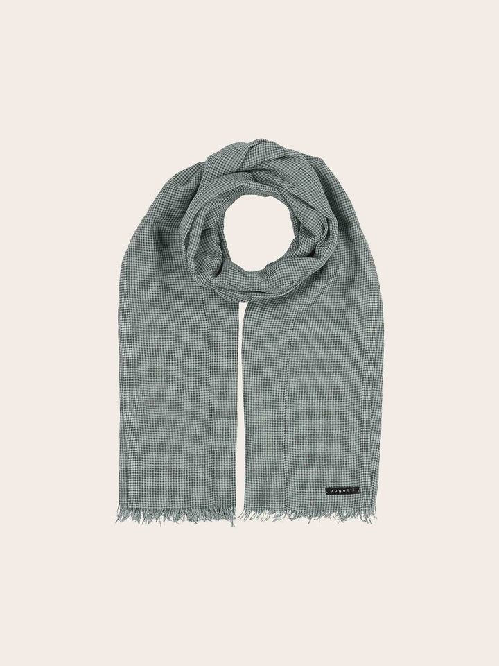 Sportliche bugatti Stola mit Boxkaro in Leinenmischung