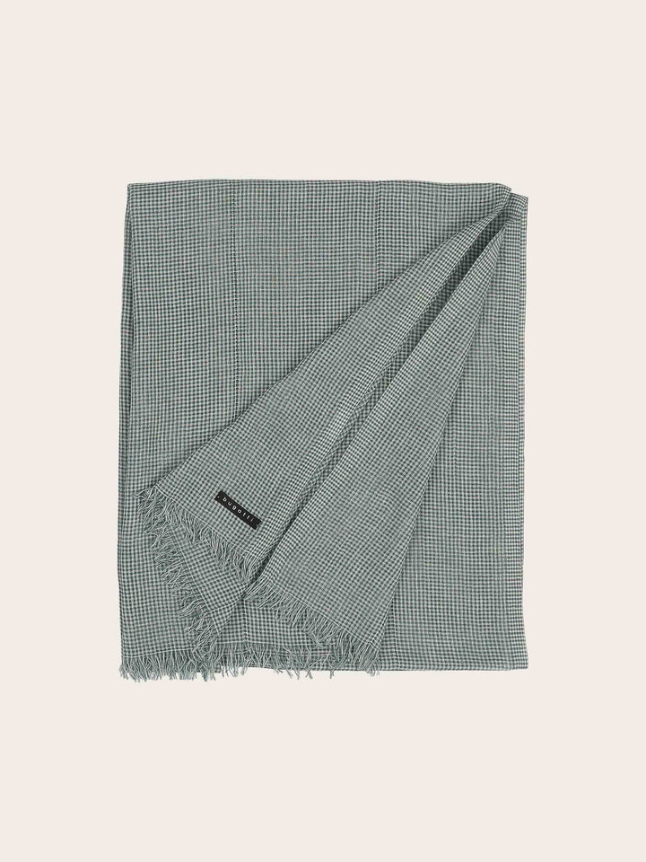 Sportliche bugatti Stola mit Boxkaro in Leinenmischung