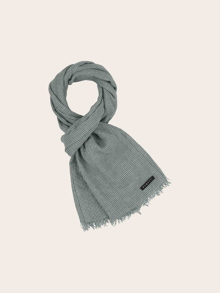 Sportliche bugatti Stola mit Boxkaro in Leinenmischung