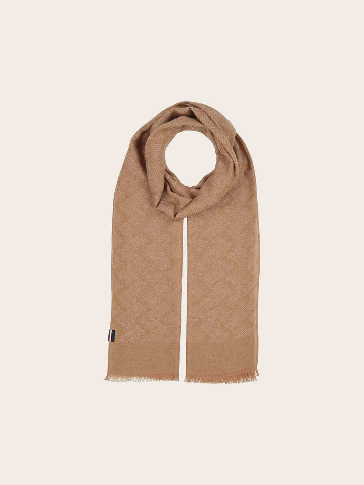 bugatti Schal mit geometrischem Muster in Hanfmischung