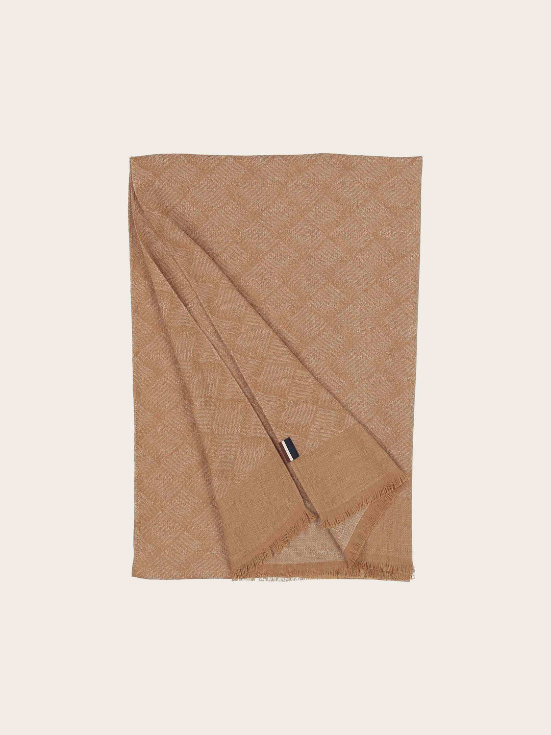 bugatti Schal mit geometrischem Muster in Hanfmischung