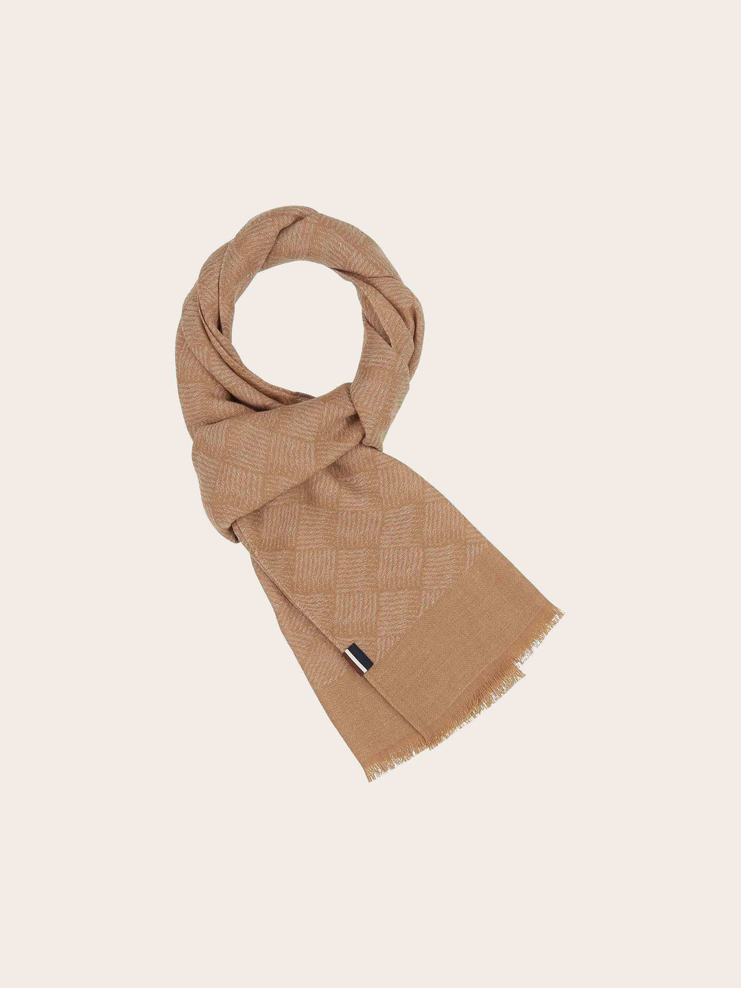 bugatti Schal mit geometrischem Muster in Hanfmischung