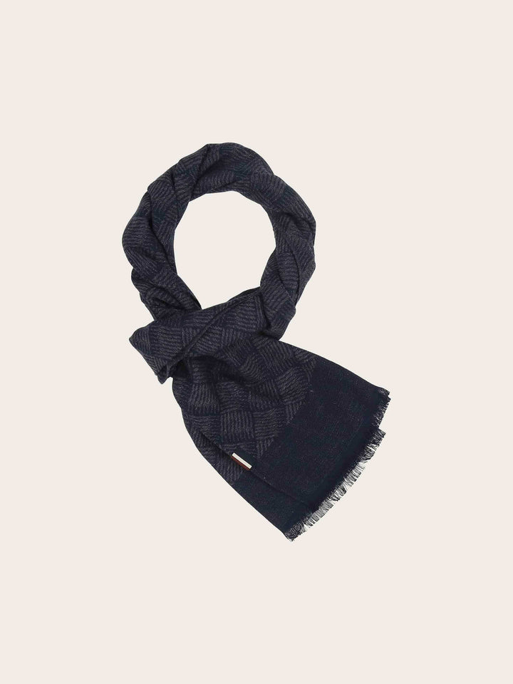 bugatti Schal mit geometrischem Muster in Hanfmischung