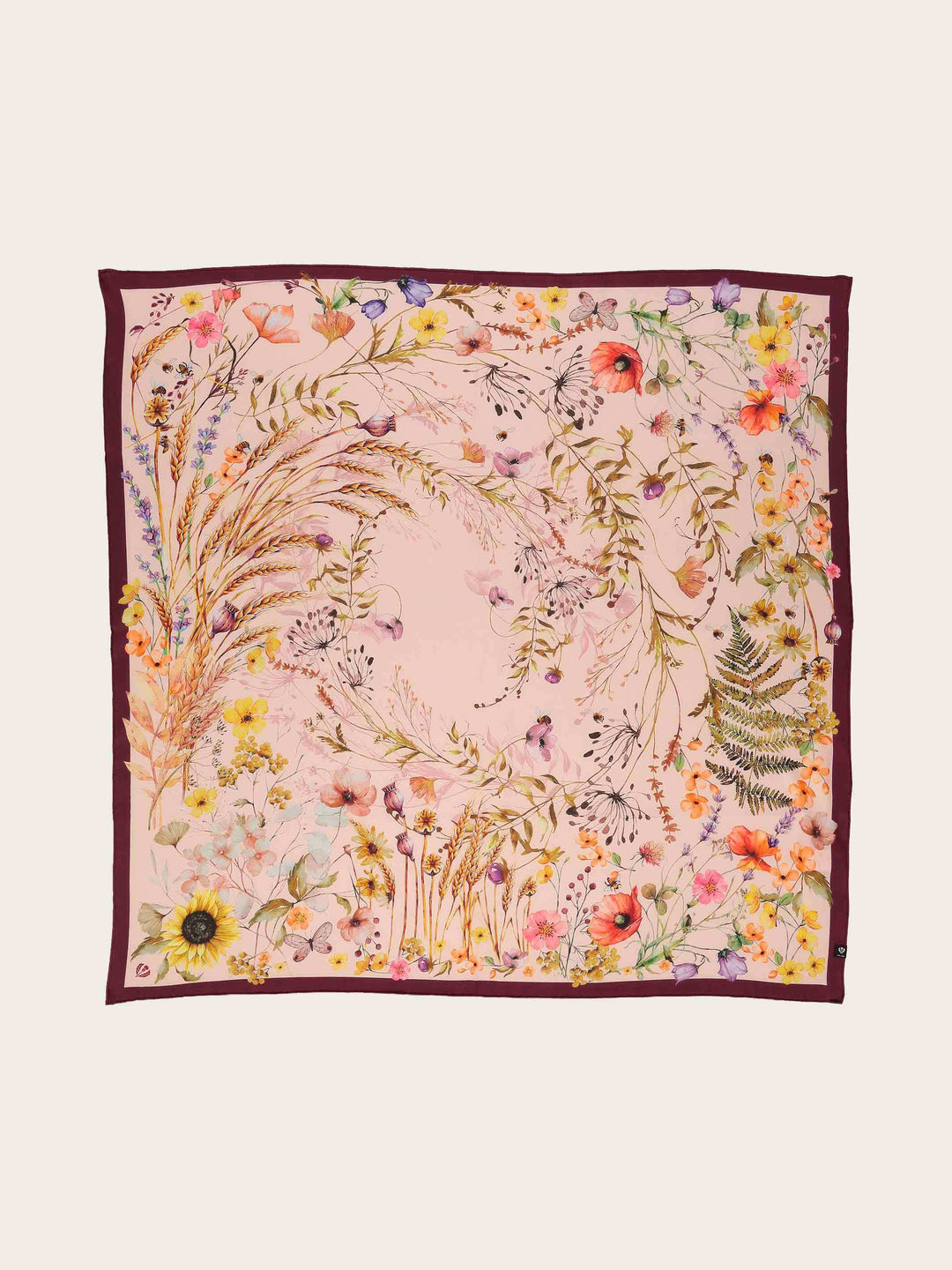 Seidentuch mit Blumen- und Pflanzen-Design