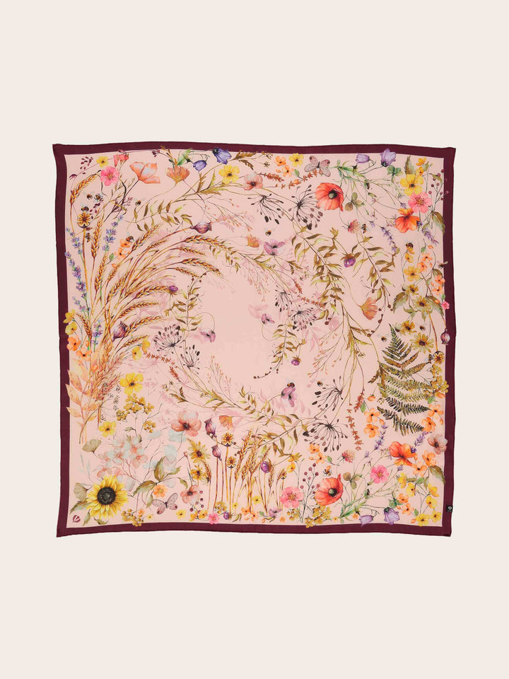 Seidentuch mit Blumen- und Pflanzen-Design