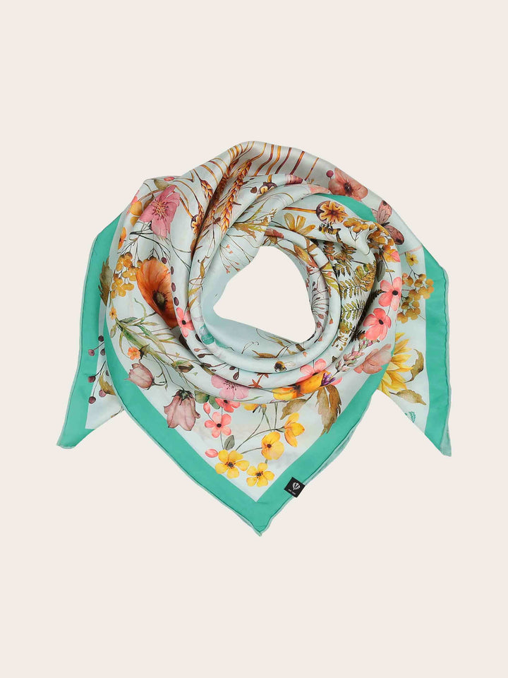 Seidentuch mit Blumen- und Pflanzen-Design