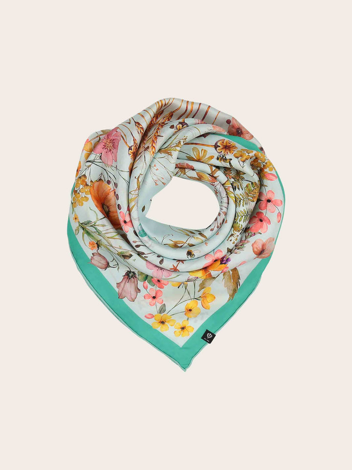 Seidentuch mit Blumen- und Pflanzen-Design