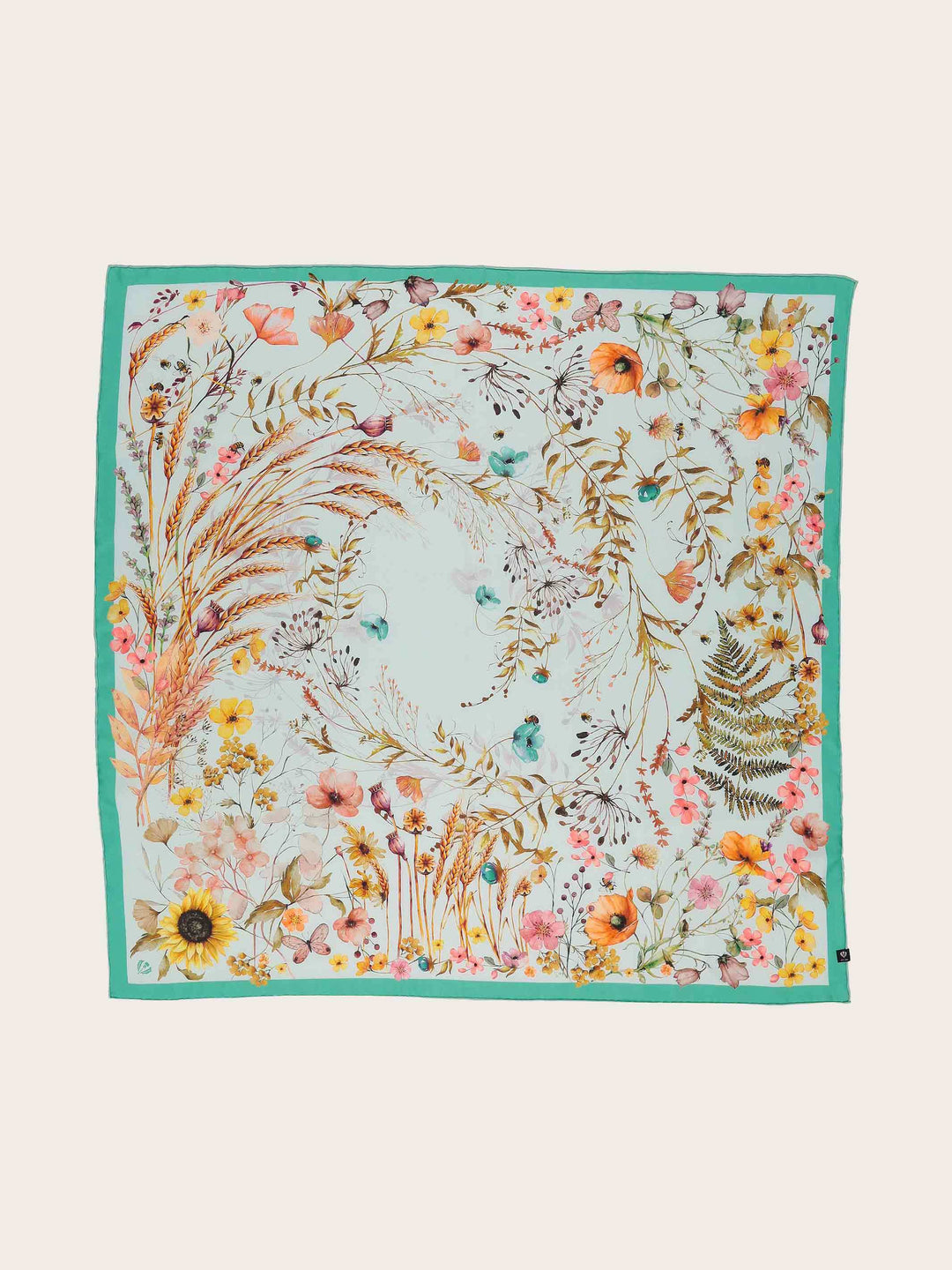 Seidentuch mit Blumen- und Pflanzen-Design