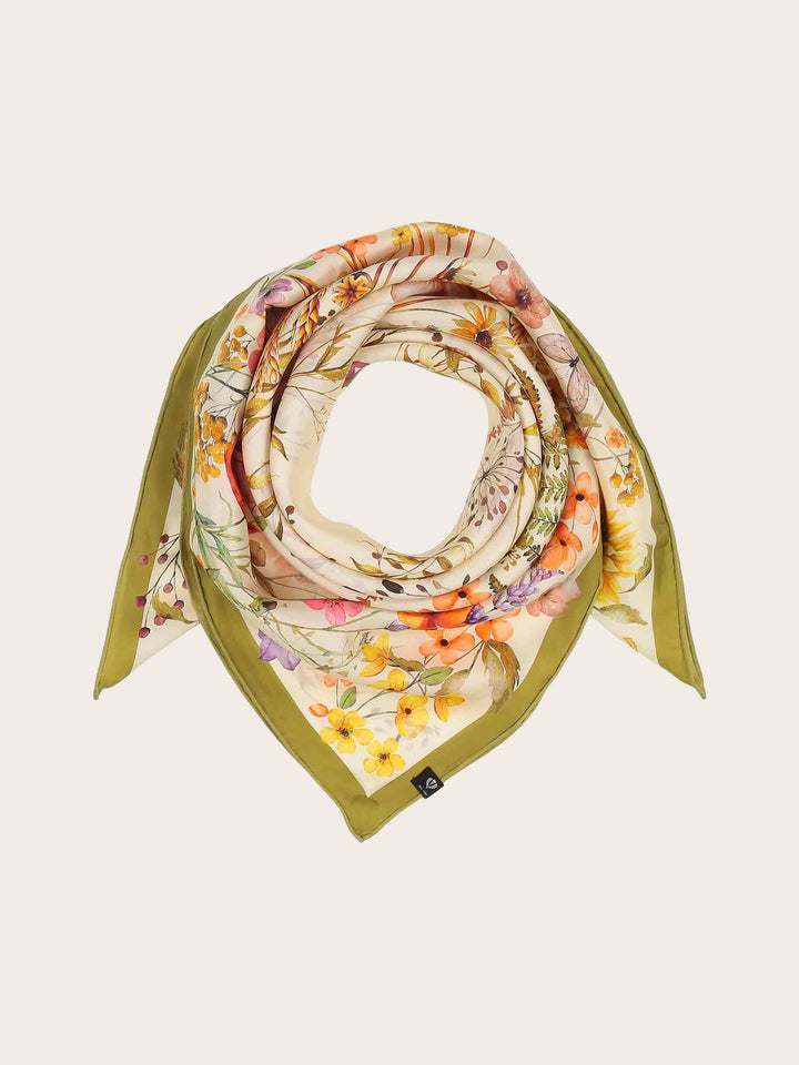 Seidentuch mit Blumen- und Pflanzen-Design