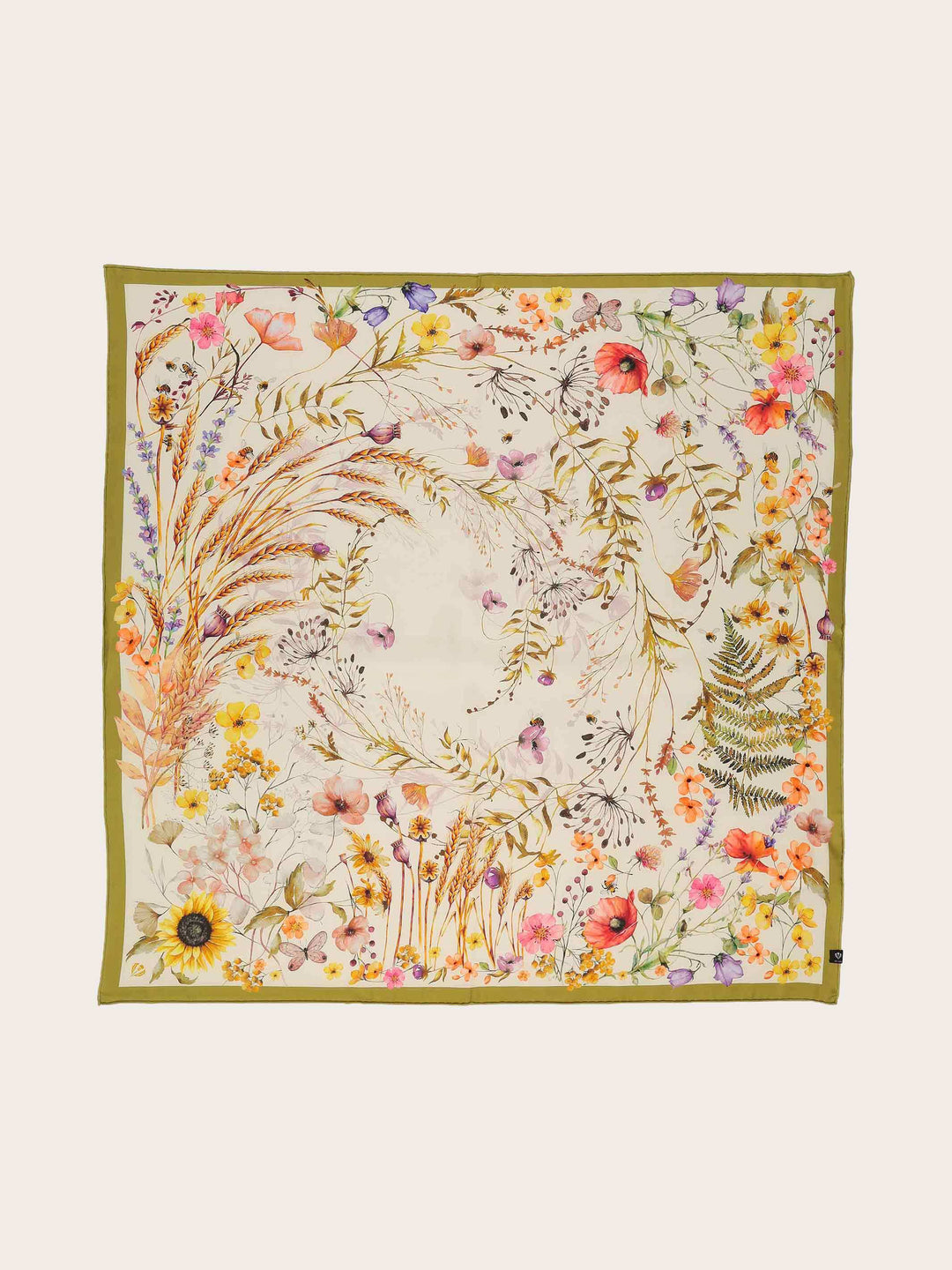 Seidentuch mit Blumen- und Pflanzen-Design