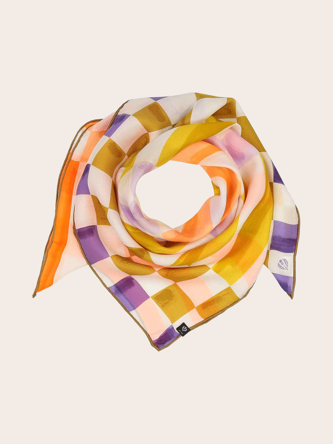 Maritimes Seidentuch mit Streifen und Quadraten